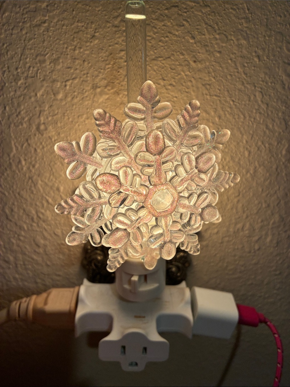 Plug-In Snowflake Night Light - Warm White Glow